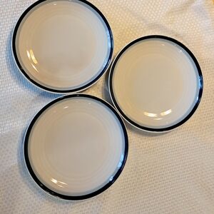 3 Sky by Pfaltzgraff Salad Plates • White & Blue Stoneware